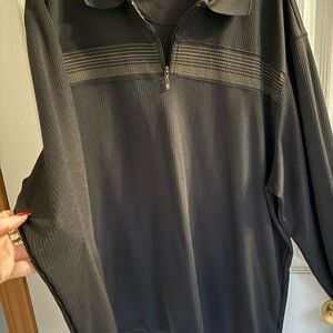 Haggar Black and Gray Quarter-Zip Pullover